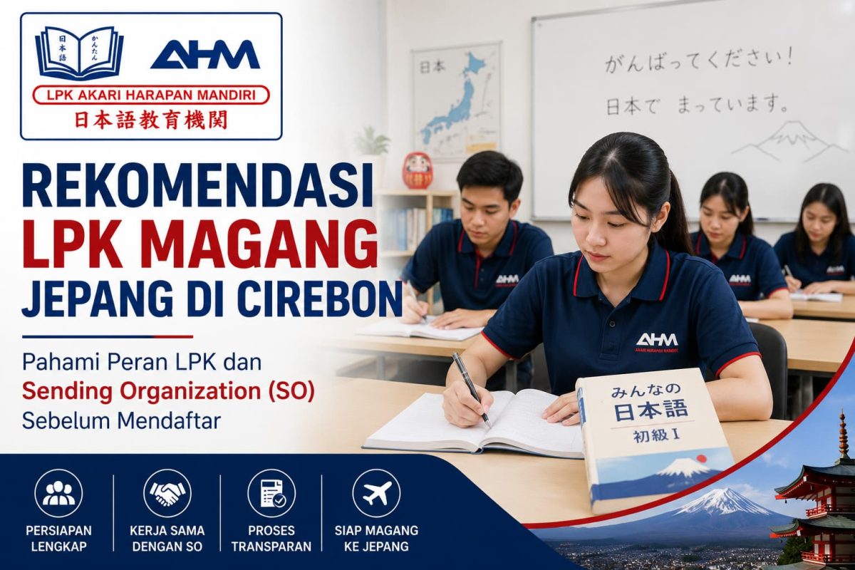 Edit Masukan logo akari yg ini, buat cover yg simple tanpa promosi berlebihan Edit Min, 12 Jul pukul 21.33 Ganti logo ini dan ubah ikuran gambar menjadi banner website Edit Edit Edit Edit Edit Edit Edit Gue mau masukin gambar 2 orang siswa akari lelaki dan perempuan kedalam hero htm, menggantikan hurup kanji, elo bisa buat gambarnya Edit Edit Edit Edit Edit Sel, 21 Jul pukul 14.33 https___akariharapanmandiri.co.id_-Performance-on-Search-2026-07-21.zip Arsip Zip elo baca data ini dan buat artikel untuk mengisi ceah nya Edit Edit pake logo ini Edit Edit Edit Caption Featured Image 7 Kesalahan yang Sering Dilakukan Calon Pekerja Sebelum Berangkat ke Jepang. Persiapan yang matang sejak masa pelatihan membantu calon pekerja membangun kemampuan bahasa Jepang, disiplin, dan kesiapan menghadapi dunia kerja di Jepang. Title Image 7 Kesalahan yang Sering Dilakukan Calon Pekerja Sebelum Berangkat ke Jepang | LPK Akari Harapan Mandiri Alt Image Calon siswa sedang belajar bahasa Jepang di kelas LPK Akari Harapan Mandiri sebagai persiapan bekerja di Jepang. Catatan SEO: Alt image mendeskripsikan isi gambar secara alami, bukan sekadar mengulang judul artikel. Pendekatan ini lebih sesuai dengan praktik SEO modern sekaligus membantu aksesibilitas bagi pengguna pembaca layar. Edit Title Image Rekomendasi LPK Bahasa Jepang di Cirebon | LPK Akari Harapan Mandiri Alt Image Siswa belajar bahasa Jepang bersama pengajar di LPK Akari Harapan Mandiri Cirebon sebagai persiapan bekerja di Jepang. Caption Memilih LPK Bahasa Jepang di Cirebon sebaiknya tidak hanya berdasarkan jarak atau biaya. Periksa legalitas, kurikulum, persiapan bahasa Jepang, dan pendampingan menuju dunia kerja di Jepang. Edit Jum, 31 Jul pukul 10.07 Edit Edit logonya setiap buat fetured images pake ini Edit Edit Edit Ini gue coba di gemini gue untuk rekomendasi lpk bahasa jepang di cirebon Ini hasil gemini untuk lpk jepang terbaik cirebon Edit pakai logo ini buatkan featured images Edit PART 02 — FAQ + JSON-LD FAQ HTML — siap copy ke WordPress FAQ Memilih LPK untuk Magang ke Jepang di Cirebon Apakah LPK untuk program magang Jepang harus memiliki status Sending Organization (SO)? Tidak selalu. LPK dapat berfokus pada pelatihan dan persiapan peserta, sementara proses pengiriman pemagangan dapat dilakukan melalui lembaga yang memiliki kewenangan sebagai Sending Organization (SO). Karena itu, calon peserta perlu memahami pembagian peran antara LPK dan SO yang terlibat. Apa perbedaan LPK dan Sending Organization (SO)? LPK pada dasarnya berperan dalam penyelenggaraan pelatihan, sedangkan Sending Organization memiliki peran dalam proses pengiriman peserta pemagangan ke luar negeri sesuai ketentuan yang berlaku. Dalam praktiknya, sebuah program dapat melibatkan LPK dan SO dengan fungsi yang berbeda. Apakah LPK yang belum memiliki SO sendiri tidak bisa mengirim peserta magang ke Jepang? Keberadaan atau tidak adanya status SO pada sebuah LPK perlu dilihat berdasarkan struktur kerja sama programnya. Jika LPK bekerja sama dengan SO yang berwenang, calon peserta perlu mengetahui siapa SO tersebut dan bagaimana mekanisme pengiriman peserta dilakukan. Apakah LPK Akari Harapan Mandiri menyediakan program magang Jepang? Ya. LPK Akari Harapan Mandiri menyediakan program persiapan magang Jepang, termasuk pelatihan dan tahapan persiapan peserta sebelum mengikuti proses seleksi dan keberangkatan. Jika Akari belum memiliki SO sendiri, bagaimana proses peserta dapat diberangkatkan? Jika proses pengiriman peserta dilakukan melalui SO mitra, maka SO tersebut menjalankan fungsi pengiriman sesuai perannya. Calon peserta sebaiknya meminta informasi langsung kepada Akari mengenai nama SO yang bekerja sama, mekanisme kerja samanya, serta tahapan yang harus dilalui sampai keberangkatan. Apa yang harus ditanyakan sebelum memilih LPK magang Jepang di Cirebon? Anda sebaiknya menanyakan program yang tersedia, materi pelatihan, proses seleksi perusahaan Jepang, nama SO yang menangani pengiriman apabila menggunakan SO eksternal, rincian biaya, persyaratan, tahapan dokumen, serta bukti keberangkatan peserta sebelumnya. Apakah status SO bisa dijadikan satu-satunya ukuran kualitas LPK? Tidak. Status SO berkaitan dengan fungsi dan kewenangan dalam proses pemagangan, sedangkan kualitas LPK juga perlu dilihat dari kualitas pelatihan, proses pembentukan peserta, transparansi program, pendampingan, rekam jejak, dan bukti keberangkatan peserta. Bagaimana cara memilih LPK magang Jepang yang tepat di Cirebon? Bandingkan LPK berdasarkan proses dan bukti yang dapat diverifikasi. Selain melihat legalitas dan program, pahami siapa yang melatih peserta, siapa yang menangani proses pengiriman, bagaimana seleksi dilakukan, berapa biaya yang harus dibayarkan, dan apakah terdapat bukti peserta yang telah menjalani proses hingga keberangkatan. JSON-LD FAQ Schema Catatan penting: gue sengaja mempertahankan istilah “jika Akari belum memiliki SO sendiri” dalam FAQ, bukan menyatakannya sebagai fakta absolut di schema. Begitu Akari memberikan nama dan bukti SO partner, bagian ini bisa kita upgrade menjadi evidence yang jauh lebih kuat. lanjut seo artibut dan featured image atribut siap copy ke wp PART 03 — SEO ATTRIBUTE SEO Title: Rekomendasi LPK Magang Jepang di Cirebon Meta Description: Cari rekomendasi LPK untuk magang ke Jepang di Cirebon? Pahami peran LPK, Sending Organization (SO), proses, dan bukti yang perlu diperiksa. Focus Keyword: rekomendasi LPK magang Jepang di Cirebon Secondary Keywords: LPK magang Jepang Cirebon, LPK Jepang Cirebon, magang Jepang Cirebon, LPK untuk magang ke Jepang, Sending Organization Cirebon, SO magang Jepang, program magang Jepang Cirebon, Akari Harapan Mandiri Slug: rekomendasi-lpk-magang-jepang-di-cirebon Search Intent: Commercial Investigation Target Audience: Calon peserta dari Cirebon dan Ciayumajakuning yang sedang membandingkan LPK untuk mengikuti program magang ke Jepang. Tags — siap copy ke WordPress rekomendasi LPK magang Jepang, LPK magang Jepang Cirebon, LPK Jepang Cirebon, magang Jepang Cirebon, LPK untuk magang ke Jepang, program magang Jepang, Sending Organization, SO magang Jepang, LPK Cirebon, Akari Harapan Mandiri, Akari Cirebon, magang Jepang Ciayumajakuning FEATURED IMAGE ATTRIBUTE Headline Rekomendasi LPK Magang Jepang di Cirebon Subheadline Pahami Peran LPK dan Sending Organization (SO) Sebelum Mendaftar Konsep Visual Foto realistis suasana pelatihan siswa LPK Jepang. Siswa sedang belajar bahasa Jepang di kelas. Nuansa profesional, natural, bukan foto stock yang terlalu “sempurna”. Logo LPK Akari Harapan Mandiri di posisi kecil dan rapi. Elemen Jepang cukup minimal, misalnya tulisan Jepang di papan kelas. Jangan menggunakan ikon uang, bank, atau paspor secara berlebihan. Jangan menulis klaim “LPK Terbaik”. Jangan menampilkan ranking atau angka yang belum terbukti. Fokus visual pada proses memilih LPK dan persiapan magang. Image Title Rekomendasi LPK Magang Jepang di Cirebon Alt Text Rekomendasi LPK magang Jepang di Cirebon untuk calon peserta program magang ke Jepang